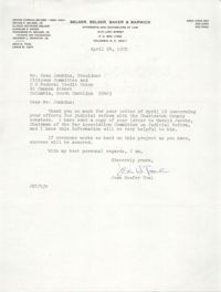 Letter from Jean Hoefer Toal to Esau Jenkins, April 24, 1972