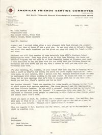 Letter from Charlott C. Meachum to Esau Jenkins, July 22, 1965