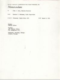 Memorandum from Bernice V. Robinson to John Cole, March 8, 1971