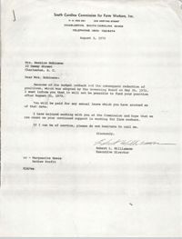 Letter from Robert L. Williamson to Bernice Robinson, August 3, 1971