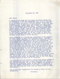 Letter from Bernice Robinson to Myles Horton, September 26, 1972