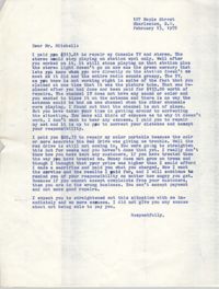 Letter from Bernice Robinson to 