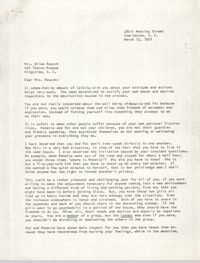 Letter from Bernice Robinson to Wilma Reusch, March 12, 1970