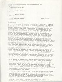 Memorandum from Frances Gruchy to Bernice Robinson, November 1971