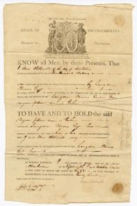 Bill of Sale for the Enslaved Man John Sold by Eliza Clitherall to Langdon Cheves Sr., 1808