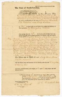 Bill of Sale for Sixty-Six Enslaved Persons Sold from William Elmathan Haskell to Langdon Cheves Sr., 1831