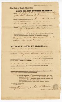 Bill of Sale for Two Enslaved Persons from John Palmer to Langdon Cheves Sr., 1831