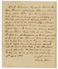 Agreement Between Langdon Cheves Sr. and his Overseer William B. Richardson, 1838