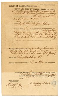 Bill of Sale for Five Enslaved Persons from the Estate of William E. Turnbull to Langdon Cheves Sr., 1838