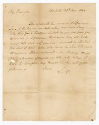 Letter to Langdon Cheves Jr. from Langdon Cheves Sr., January 23, 1844