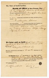Bill of Sale for Six Enslaved Persons from A. Magrath to Langdon Cheves Sr., 1844