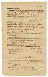 Bill of Sale for Seventeen Enslaved Persons from James Gray to Langdon Cheves Sr., 1844