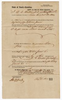 Bill of Sale for the Enslaved Man Joe from Dr. A. Verdier to Langdon Cheves Jr., 1847