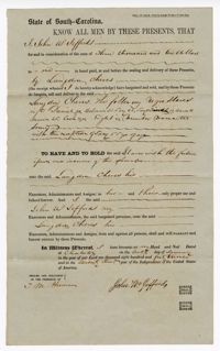 Bill of Sale for Eight Enslaved Persons from John Jeffords to Langdon Cheves Sr., 1849