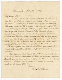 Letter from Langdon Cheves Jr. to Charles Haskell, February 17th, 1862