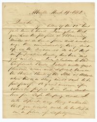 Letter from Charles Haskell to Langdon Cheves Jr., March 14th, 1862