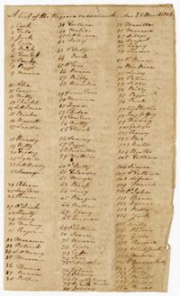 List of 232 Enslaved Persons at Limerick Plantation, March 25, 1806