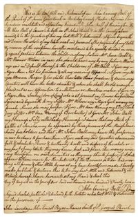 Copy of the Last Will and Testament of John Coming Ball, December 3, 1792