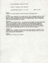 VISTA Progress Report, Week of April 13-17, 1970