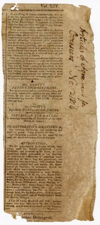 Newspaper Clipping on Articles of Agreement for a Plantation Overseer, 1816