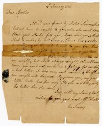 Letter from Catherine Simons to her Half-Brother John Ball, January 18, 1775