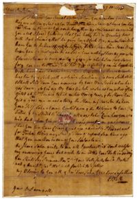 Letter from Elias Ball II to his Son John Ball, July 10, 1775