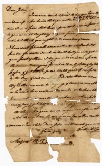 Letter from Elias Ball III to his Brother John Ball, August 10, 1775