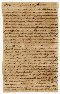 Copy of a Letter from Elias Ball IV to Elias Ball III in Exile, May 20, 1785