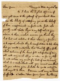 Letter from Ann Waring to her Cousin John Ball, August 21, 1787