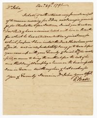 Letter from Elias Ball to John Ball, November 29, 1791
