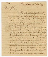 Letter from John Ball Sr. to his Son John Ball Jr., August 27, 1798