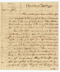 Letter from John Ball Sr. to his Son John Ball Jr., September 11, 1798