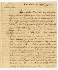 Letter from John Ball Sr. to his Son John Ball Jr., September 15, 1798