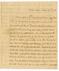 Letter from Jane Ball to her Son John Ball Jr., October 29, 1798