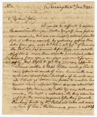 Letter from John Ball Sr. to his Son John Ball Jr., January 20, 1799