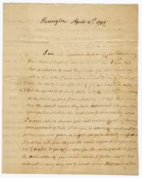 Letter from Jane Ball to her Son John Ball Jr., April 2, 1799