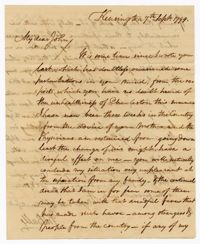 Letter from John Ball Sr. to his Son John Ball Jr., September 7, 1799