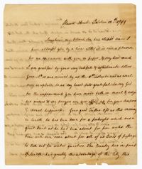 Letter from Jane Ball to her Son John Ball Jr., October 12, 1799