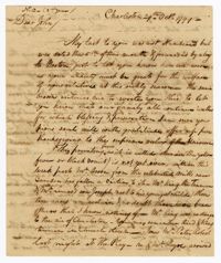 Letter from John Ball Sr. to his Son John Ball Jr., October 29, 1799