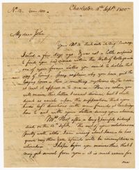 Letter from John Ball Sr. to his Son John Ball Jr., September 16, 1800