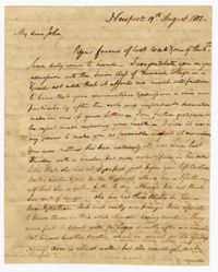 Letter from John Ball Sr. to his Son John Ball Jr., August 19, 1801
