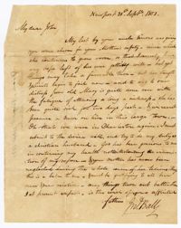 Letter from John Ball Sr. to his Son John Ball Jr., September 21, 1801