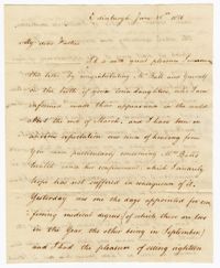 Letter from William James Ball to his Father John Ball Sr., June 25, 1806