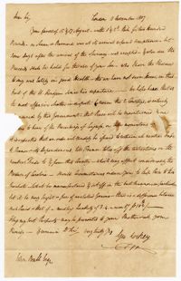Letter from George Lockey to John Ball Sr., November 11, 1807