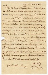 Letter from George Lockey to John Ball Sr., December 29, 1808