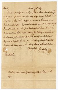 Letter from George Lockey to John Ball Sr., October 9, 1807