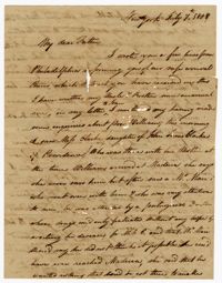 Letter from Isaac Ball to his Father John Ball Sr., July 7, 1809