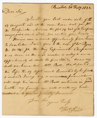Letter from Thomas Slater to Isaac Ball, February 20, 1822