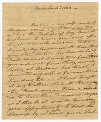 Letter from Ann Ball to her Husband John Ball, November 6, 1823