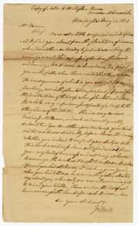 Copy of a Letter from John Ball to Limerick Plantation Overseer Stephen Herren, May 25, 1831